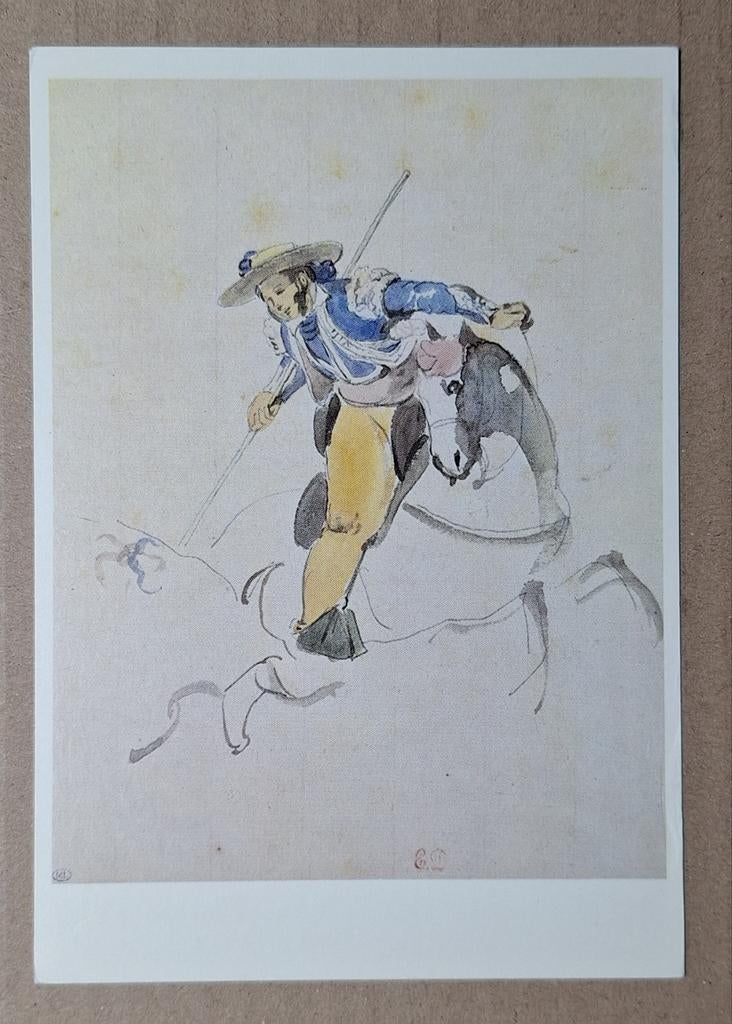 Eugène Delacroix - Picador, 1832. Louvre, Parijs., Verzamelen, Ophalen of Verzenden, 1980 tot heden, Ongelopen, Overige thema's