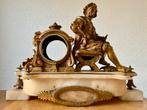 Antieke Franse Romantiek Pendule Kast - Marmer & ”Brons”, Ophalen of Verzenden