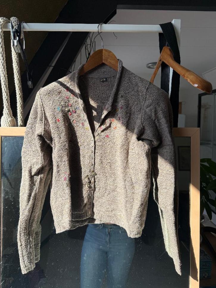 Uniek Vintage BINK Vest – Beige Melange, Kleding | Heren, Truien en Vesten, Gedragen, Maat 52/54 (L), Beige, Verzenden