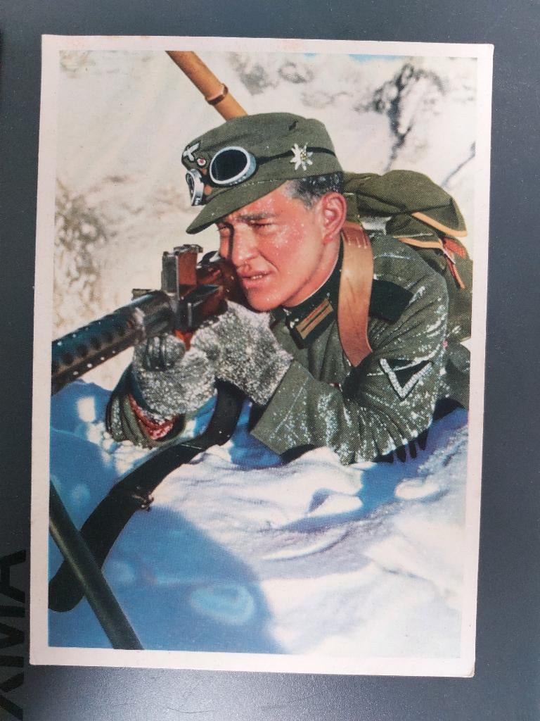 Duitsland kleuren ansichtkaart Gebirgsjäger WO2 1940, Ophalen of Verzenden, Landmacht, Duitsland, Foto of Poster