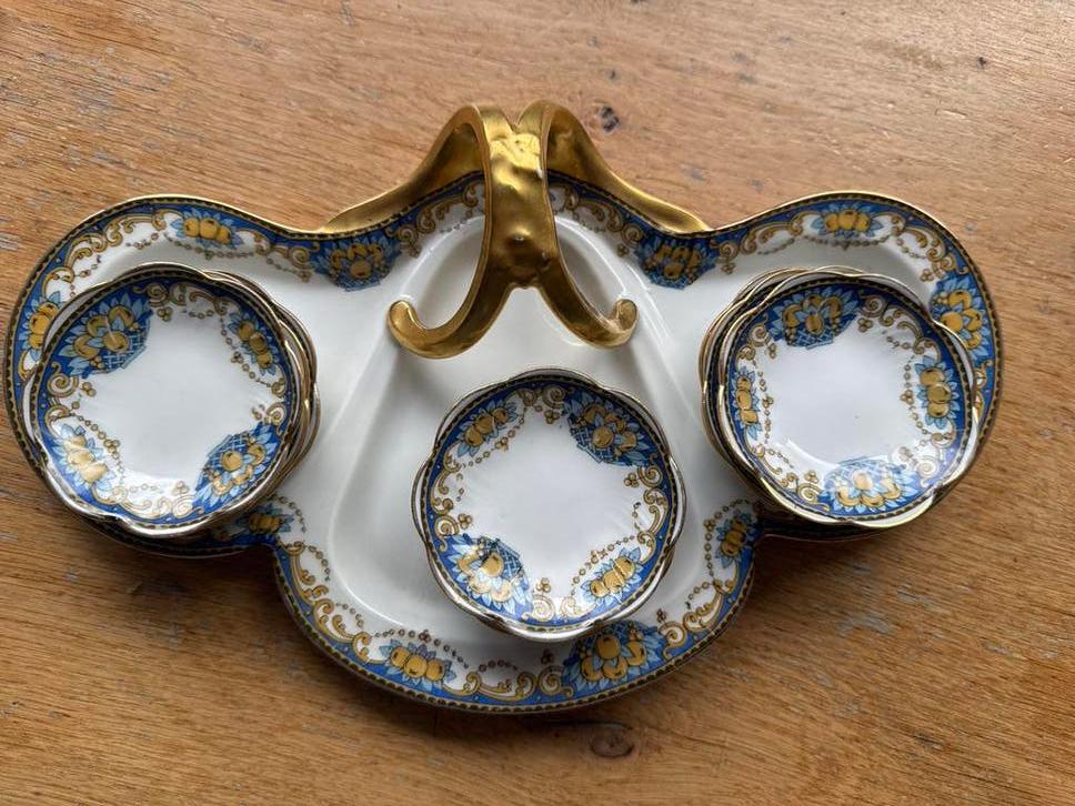 Antieke Limoges S.G.D. France Bonbonnière met schaaltjes, Antiek en Kunst, Ophalen