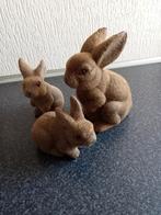 PASEN: 3 prachtige vintage flokhaasjes, Ophalen of Verzenden