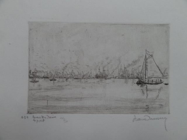 Jean Donnay, Amsterdam le port, ets op gevergeerd papier, Verzenden