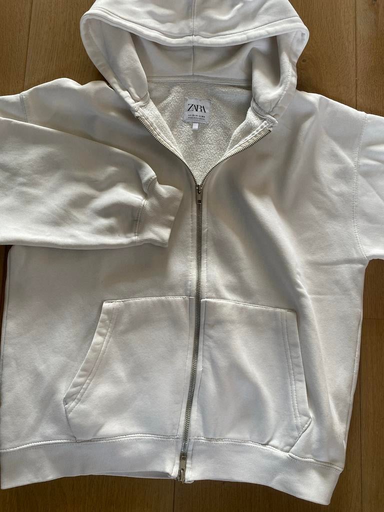 Witte Zara Hoodie met Rits - Maat M, Kleding | Dames, Ophalen of Verzenden, Gedragen, Maat 38/40 (M), Wit