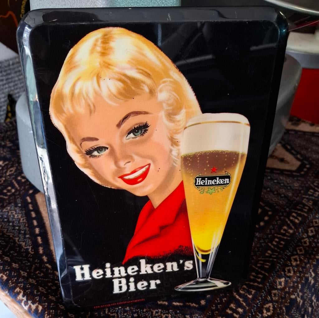 Oud Heineken reclamebordje, Ophalen of Verzenden, Gebruikt, Reclamebord