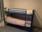 Stalen stapelbed blauw met houten lattenbodem, Kinderen en Baby's, Kinderkamer | Stapelbedden en Hoogslapers, Ophalen, Gebruikt