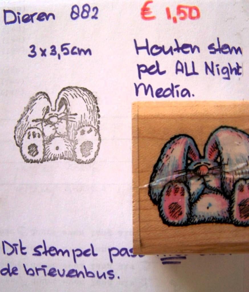 Dieren 882 Houten stempel, Hobby en Vrije tijd, Stempelen, Ophalen of Verzenden, Gebruikt, Houten stempel