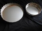Vintage Spiegel Dienblad in nette staat 2x. Diameter 20 en, Ophalen