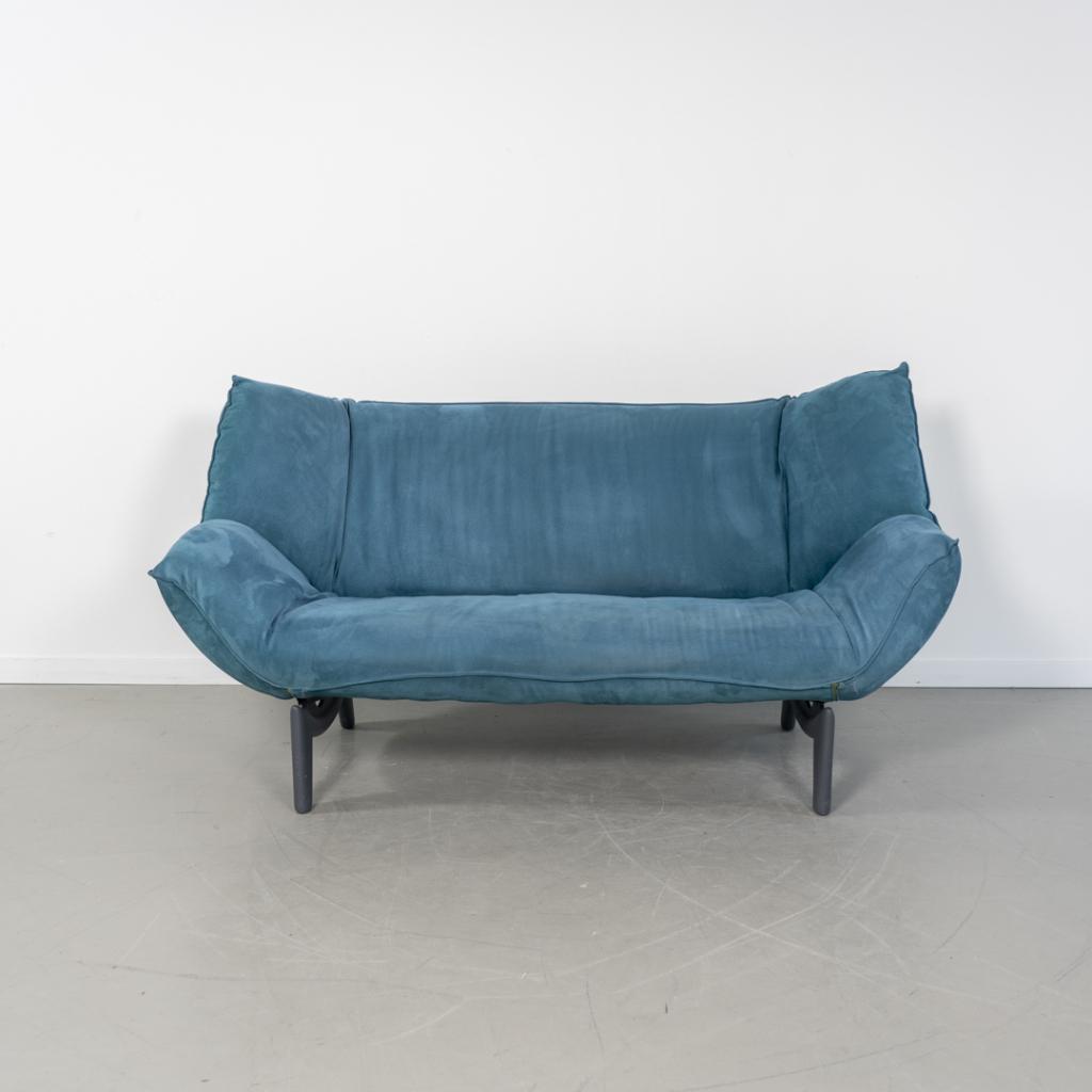 1x Leolux Tango 2-zits/192cm Bank Turquoise Stof - Grijs, Niet ingevuld, Gebruikt, 150 tot 200 cm, Niet ingevuld