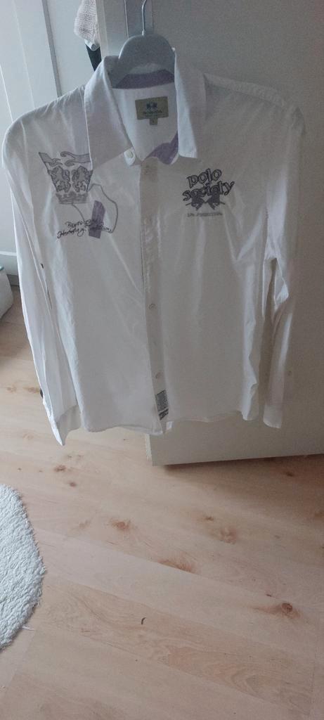 Wit La Martina overhemd - Maat L, Kleding | Heren, Overhemden, Zo goed als nieuw, Halswijdte 41/42 (L), Wit, Ophalen of Verzenden