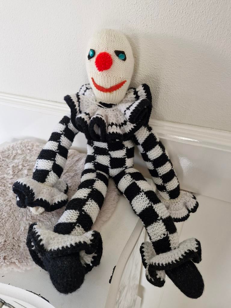 Gebreide pop clown, Ophalen of Verzenden