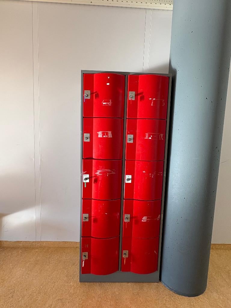 locker kast 2 meter hoog- 10 kluisjes - metaal, Huis en Inrichting, Kasten | Lockerkasten, Gebruikt, Ophalen