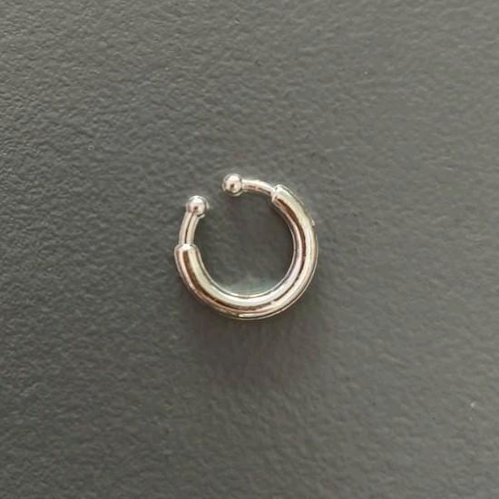 Stijlvolle Fake Piercing - Zilverkleurig, Sieraden, Tassen en Uiterlijk, Piercings, Nieuw, Overige typen, Overige materialen, Ophalen of Verzenden