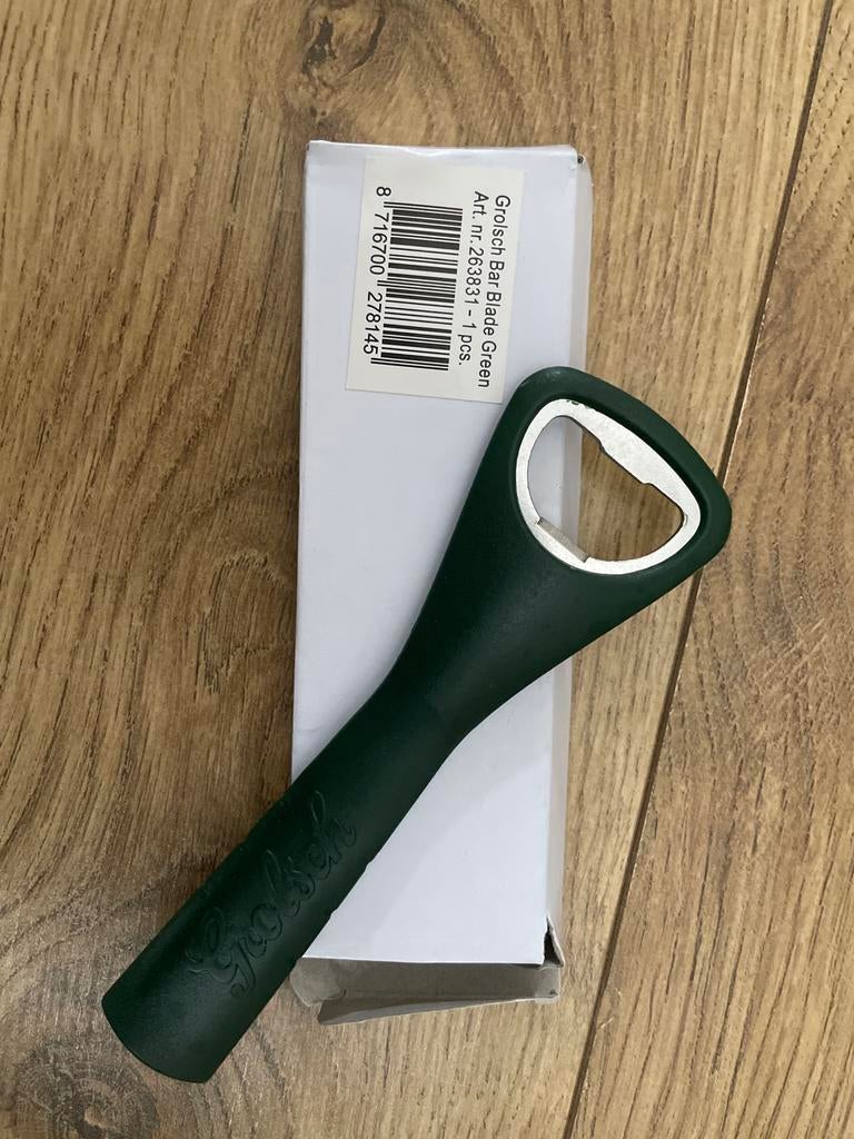 Grolsch flesopener groen, Nieuw, Ophalen of Verzenden, Metaal, Overige merken