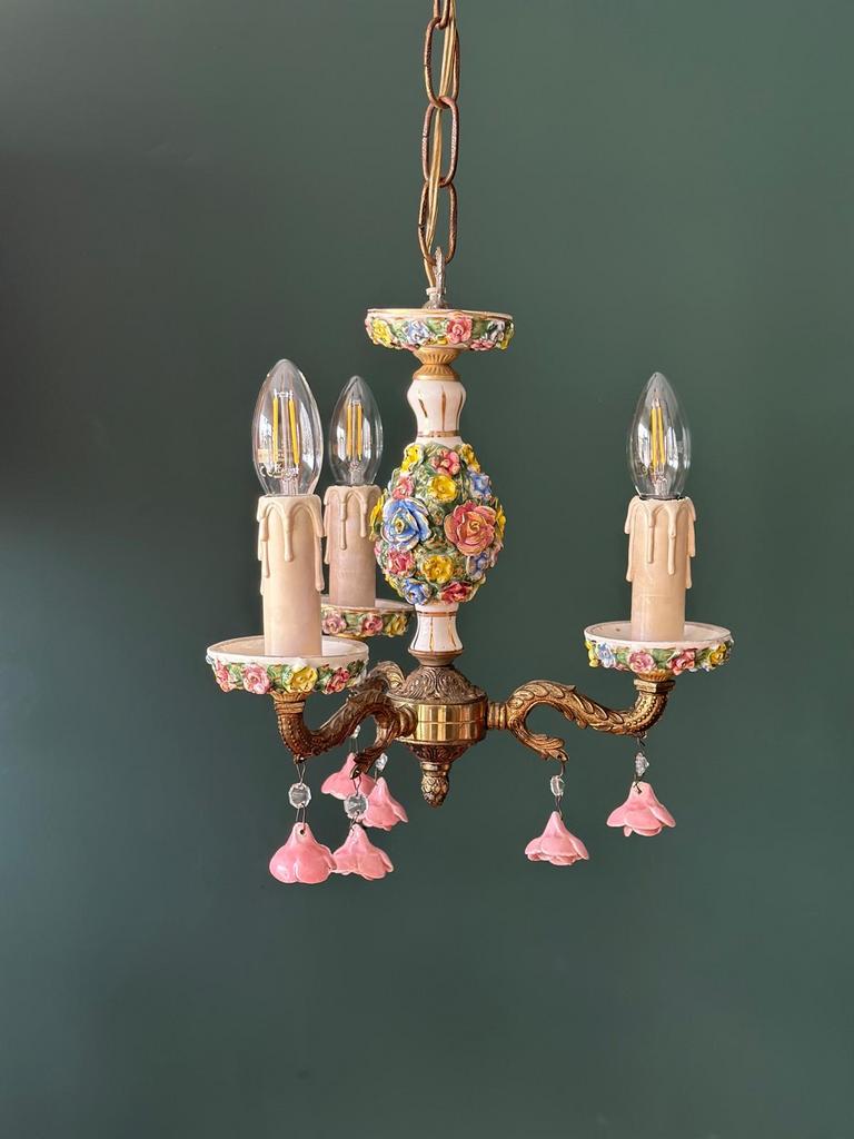 Zeldzame Capodimonte Lamp met Nostalgische Vormgeving, Ophalen