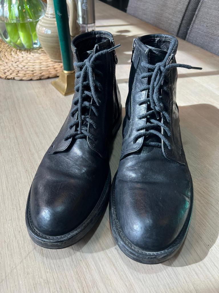 Giorgio 1958 zwarte leren veterboots heren maat 43, Kleding | Heren, Schoenen, Zwart, Ophalen of Verzenden, Zo goed als nieuw