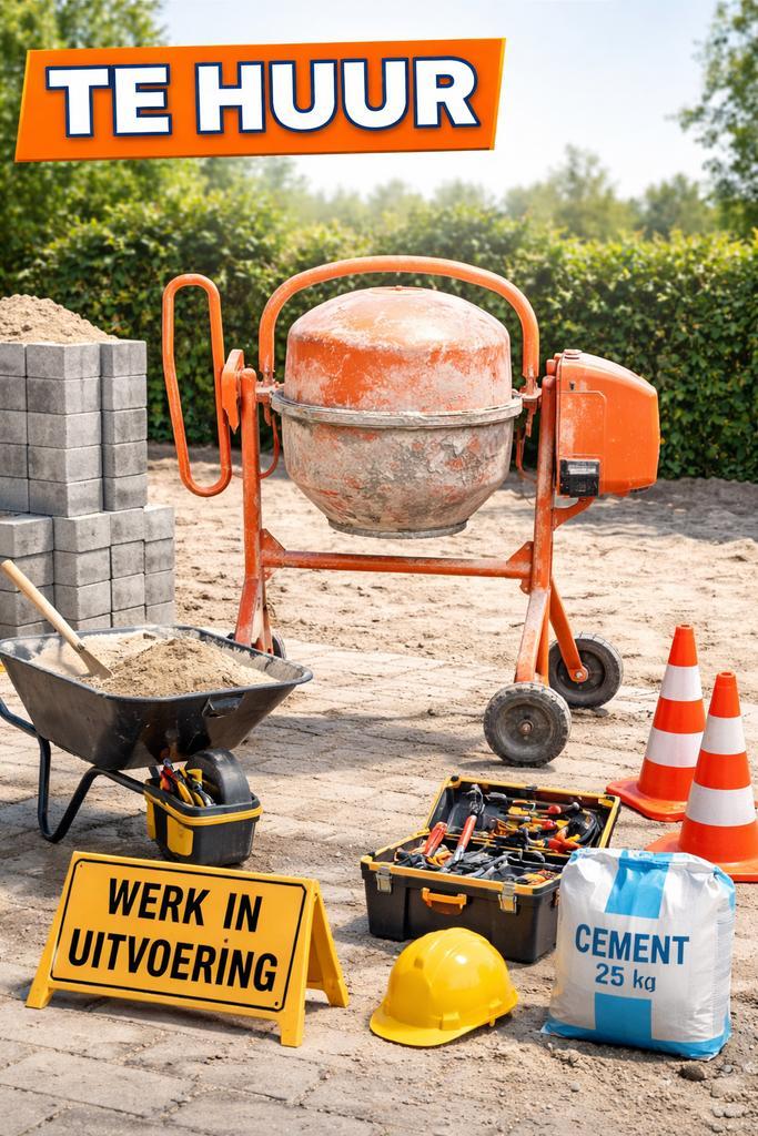 Betonmolen te huur - Ideaal voor kleine klussen, Doe-het-zelf en Verbouw, Betonmolens, Gebruikt, Ophalen