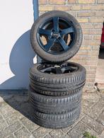 14" LM velgen 4x100 + Continental zomerbanden C1/107/Aygo, Auto-onderdelen, Banden en Velgen, Ophalen, 14 inch, Gebruikt, Velg(en)