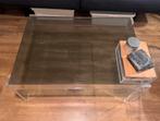 Koffietafel plexiglas met rookglas blad, Ophalen, Gebruikt, 50 tot 100 cm, Glas