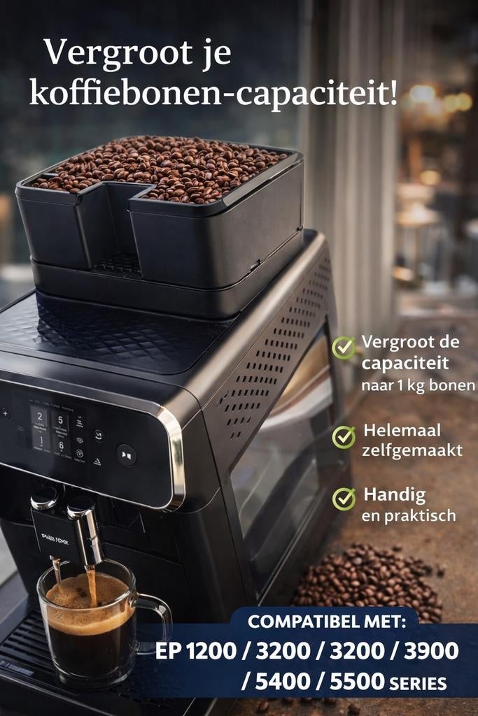 Philips LatteGo koffiebonen-extensie - Verhoog capaciteit, Overige typen, Nieuw, Ophalen of Verzenden, Philips