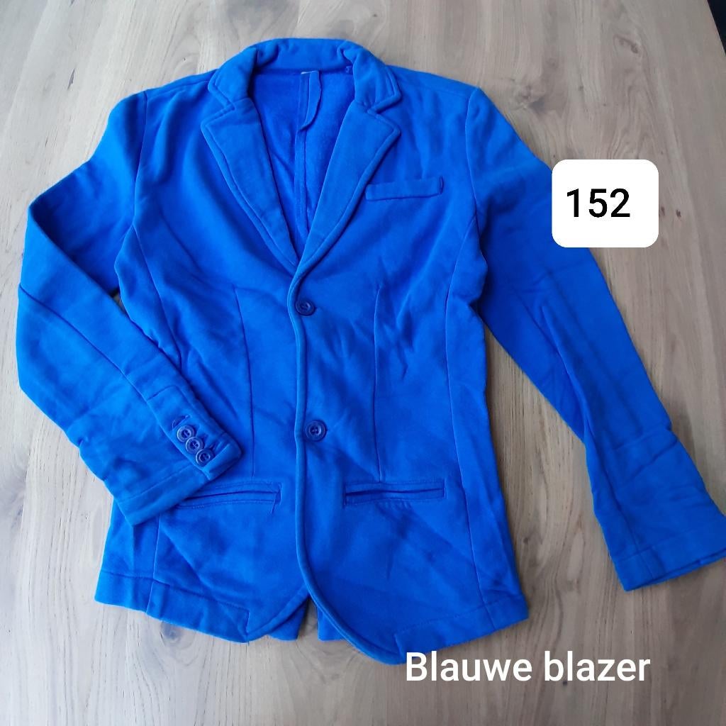 Blauwe blazer maat 152, Ophalen of Verzenden, Gebruikt, Meisje, Jas