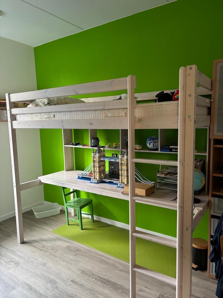 Hoogslaper met bureau en opbergruimte, Ophalen, Zo goed als nieuw, Hoogslaper