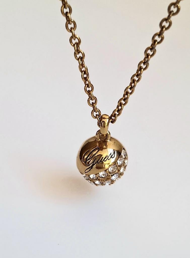 Originele Guess Halsketting / Ketting, Overige materialen, Met strass, Ophalen of Verzenden, Zo goed als nieuw