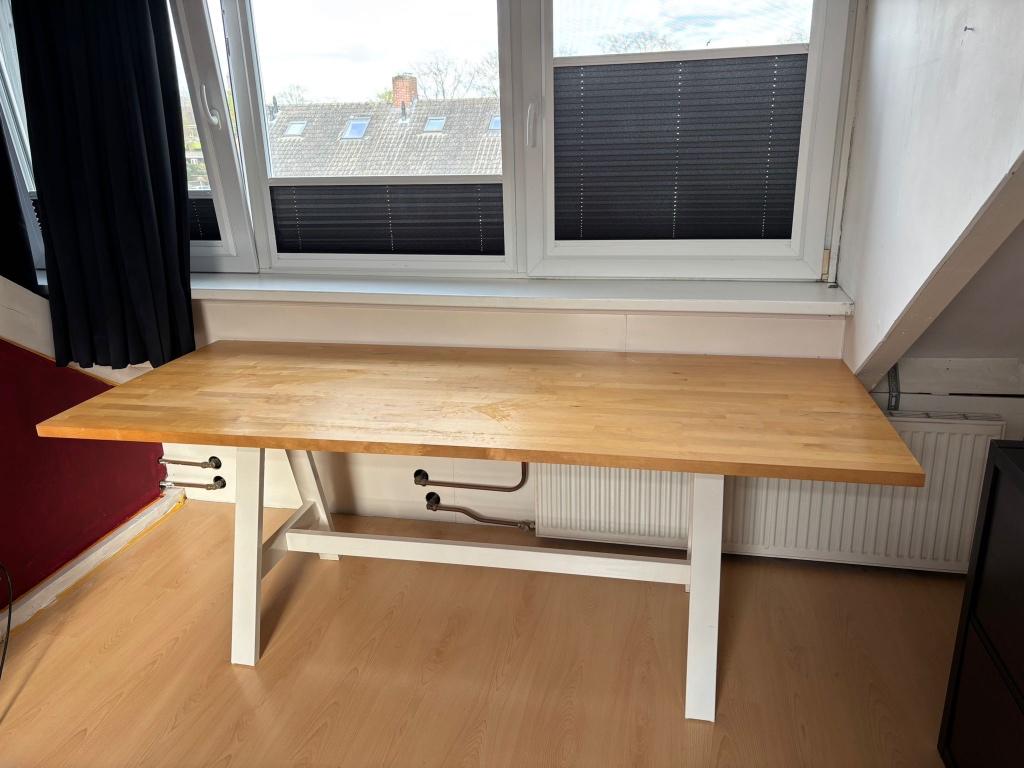 Eettafel of bureautafel, Ophalen, Gebruikt, 100 tot 150 cm, Vijf personen of meer