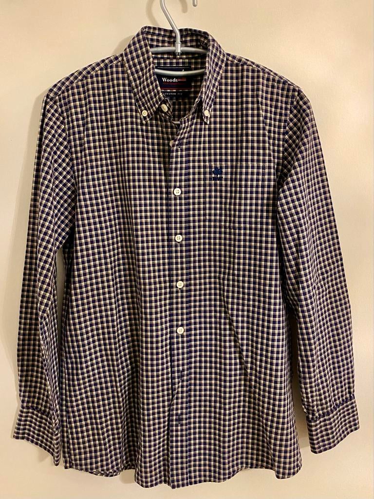 River Woods Heren Overhemd - Custom Fit 14j, Kleding | Heren, Overhemden, Verzenden, Zo goed als nieuw, Blauw, Halswijdte 38 (S) of kleiner