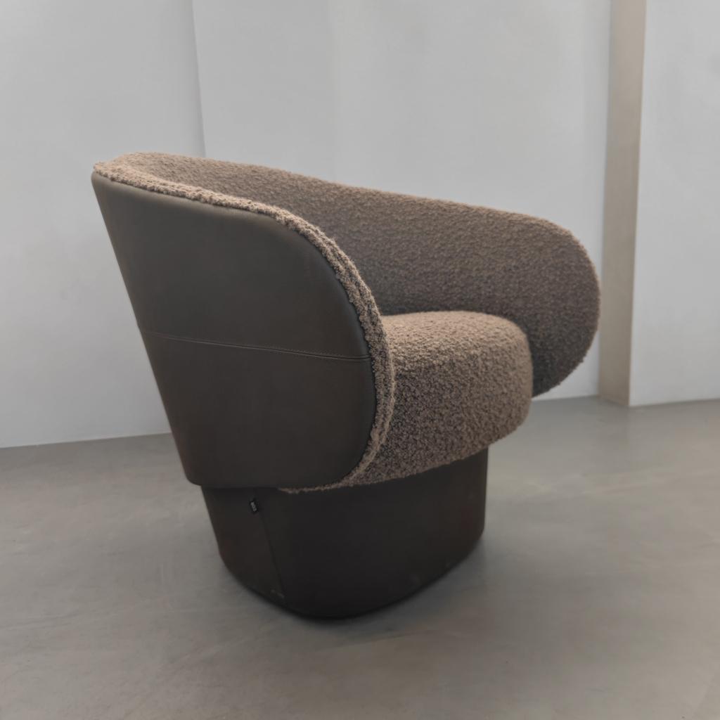 COR Roc Fauteuil – Mokka Leder en schapenvacht bekleding, Ophalen of Verzenden