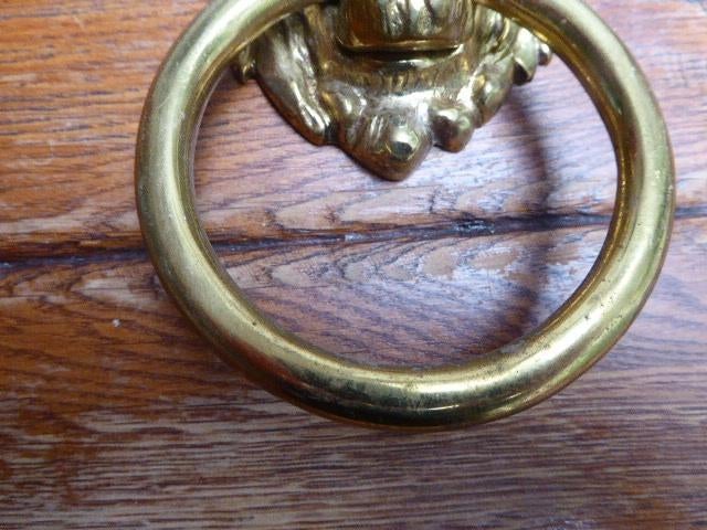 Messing leeuwenkop met ring voor deur, Ophalen of Verzenden