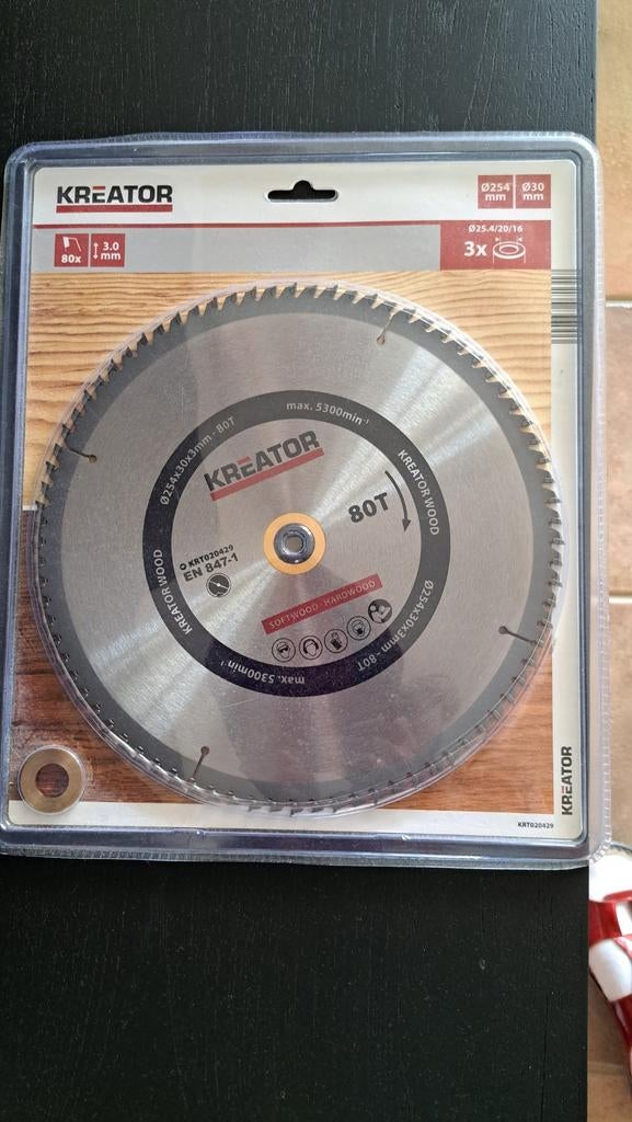 Kreator Zaagblad 80T - 254mm voor Hout. Voor een zaagmachine, Ophalen of Verzenden