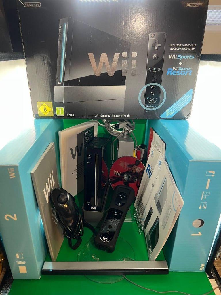 Nintendo Wii Zwart PAL Console Set In Doos Met  Getest, Spelcomputers en Games, Spelcomputers | Nintendo Wii, Gebruikt, Met 2 controllers