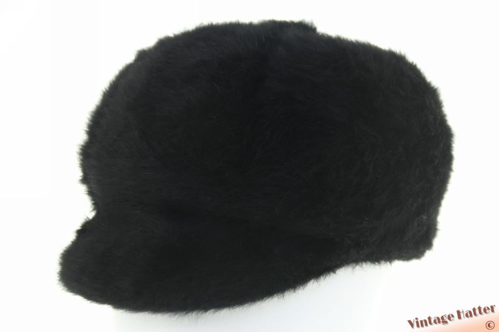 Vintage ballonpet zwart zacht angora 54-57 gratis verzenden, Ophalen of Verzenden, Zo goed als nieuw, 56 of 57 cm (M, 7 of 7⅛ inch)