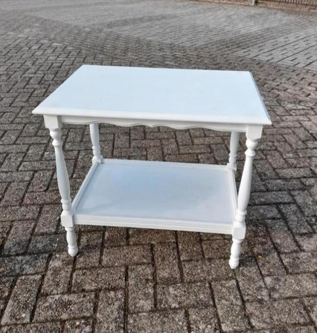 Witte brocante bijzet thee tafel, Antiek en Kunst, Antiek | Meubels | Tafels, Ophalen of Verzenden