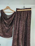 Glitter bruine damens pak broek en topje nieuw, Kleding | Dames, Ophalen of Verzenden, Zo goed als nieuw, Bruin, Overige typen