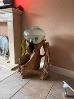 Mooie teak met mond geblazen glazen vaas, Ophalen