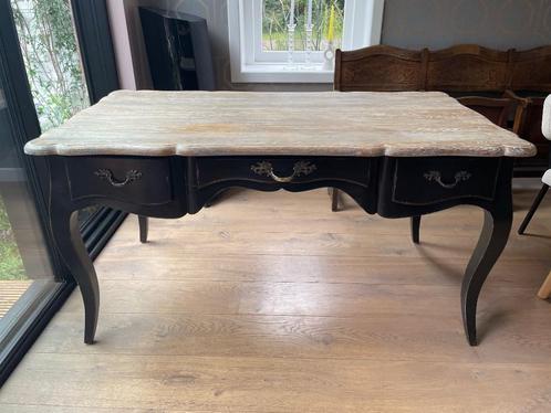 Groot bureau met massief blad in barok stijl met 3 lades, Huis en Inrichting, Bureaus, Zo goed als nieuw, Bureau, Ophalen