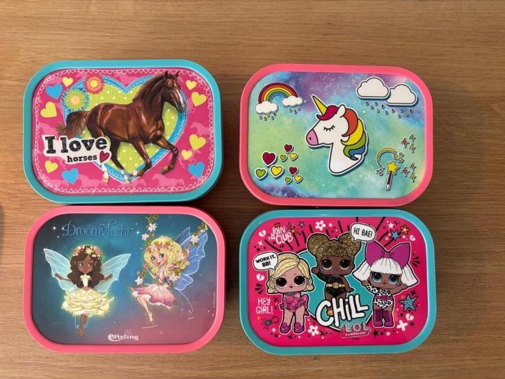 Broodtrommels o.a. Mepal en snacktrommeltjes, Diversen, Schoolbenodigdheden, Gebruikt, Ophalen