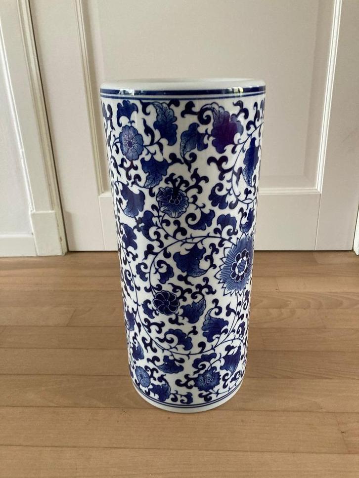 Prachtige fine Asian living vaas, blauw wit, Huis en Inrichting, Woonaccessoires | Vazen, Zo goed als nieuw, Overige kleuren, Minder dan 50 cm