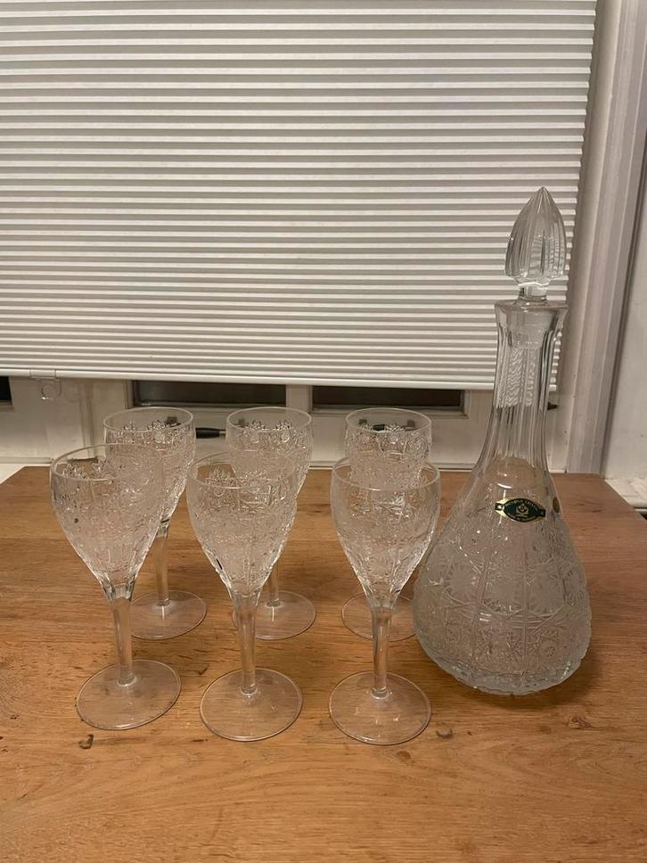 Kristallen Glazen & Karaf Set uit Slowakije, Antiek en Kunst, Antiek | Glas en Kristal, Ophalen