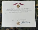 Certificaat Meritorious Service Medal  blanco & ondertekend, Verzenden, Landmacht, Amerika, Lintje, Medaille of Wings