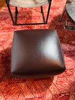 MINOTTI hocker poef voetenbank BOTERO kastanjebruin leer, Leer, Ophalen of Verzenden, Zo goed als nieuw, 50 tot 75 cm