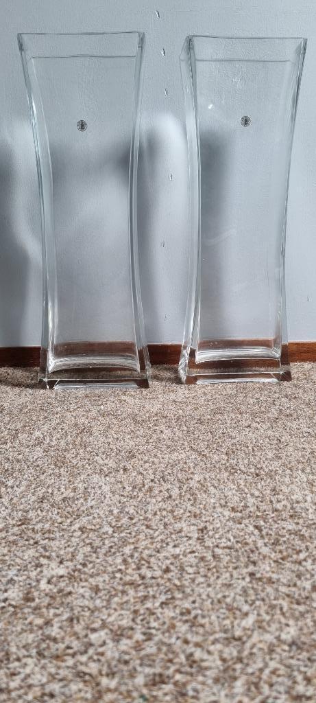 vazen, Huis en Inrichting, Woonaccessoires | Vazen, Zo goed als nieuw, Overige kleuren, Minder dan 50 cm, Glas, Ophalen of Verzenden