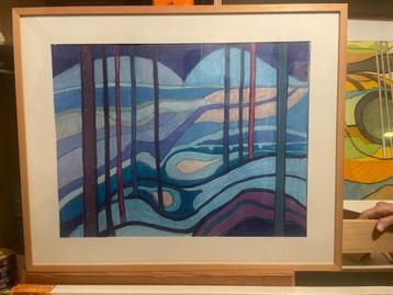 schilderij "Landschap blauw" 65 cm x 85 cm beschikbaar voor biedingen
