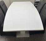 Witte uitklapbare eettafel, Huis en Inrichting, Tafels | Eettafels, 50 tot 100 cm, Ophalen of Verzenden, Zo goed als nieuw, Rechthoekig