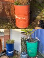 3x Olievat met plant (palm en bamboe), Ophalen, Gebruikt