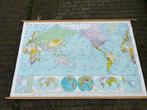 Wereldkaart, Antiek en Kunst, Antiek | Schoolplaten, Ophalen of Verzenden, Aardrijkskunde