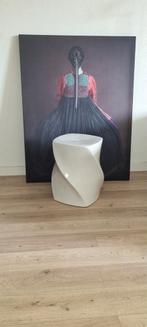 Bijzettafel/tafeltje wit keramiek Riviera Maison Vigo, Ophalen, Minder dan 55 cm, Rond, Nieuw