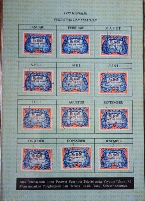 Indonesië 1995 Een keurig volgeplakte TV-zegel-kaart, Postzegels en Munten, Postzegels | Azië, Gestempeld, Zuidoost-Azië, Ophalen of Verzenden